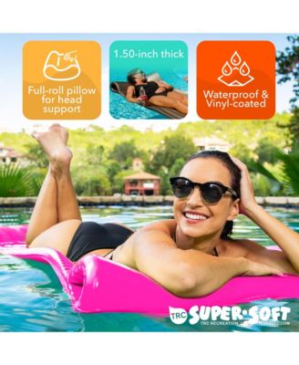 Serenity 1.5" Thick Vinyl Swimming Pool Float Mat, Flamingo Pink