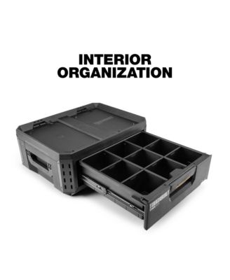 StackTech 1-Drawer Tool Box, Durable Plastic Storage Organizer, Black