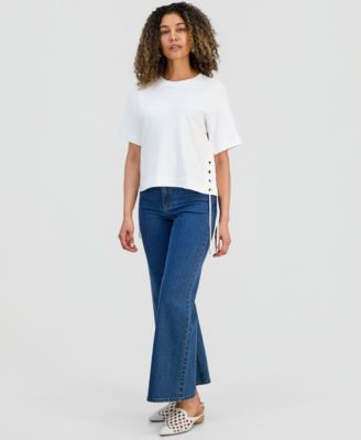Petite Lace-Up T-Shirt