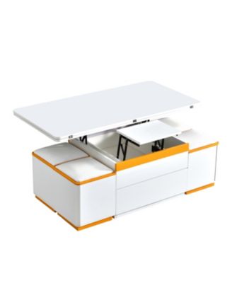 Lift-Top Coffee Table with 4 Stools
