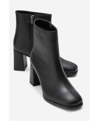 Forever & Always Women's Shoes Napoli Leather Block Heel Boot
