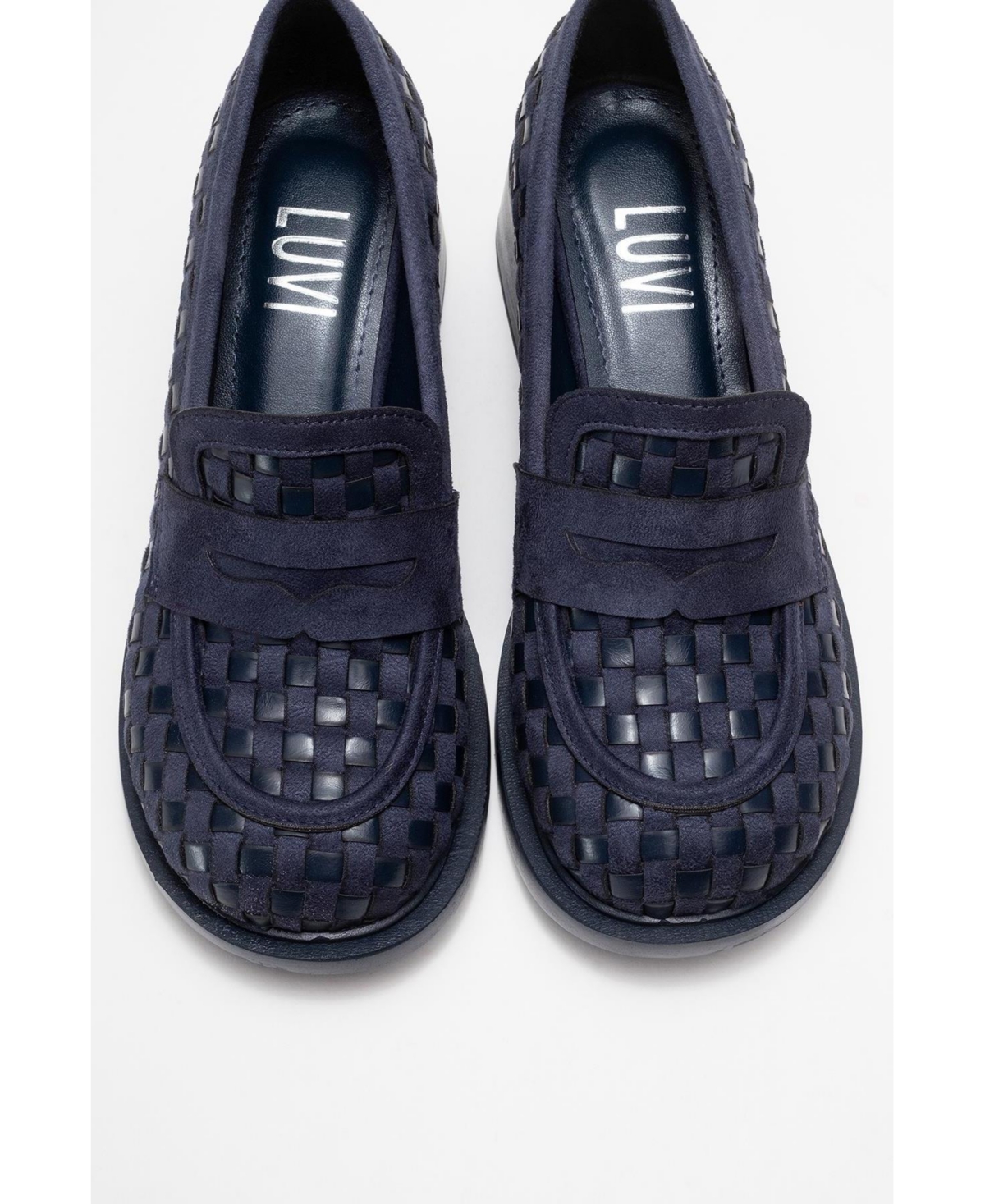 Prologue Shoes Marlon Woven Block Heel Loafer