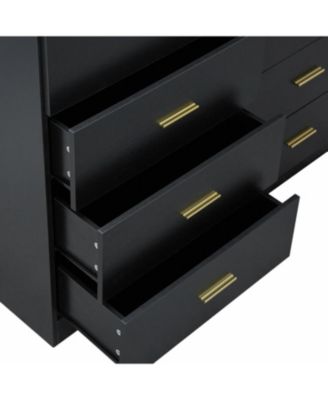 Modern 8-Drawer Black Dresser