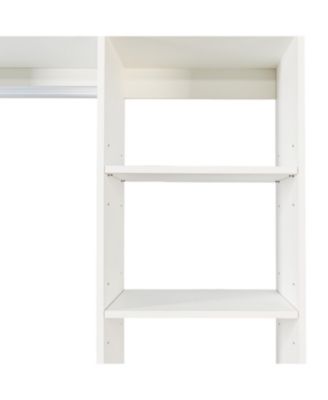 Freestanding Wardrobe Closet with Shelves Drawer & Hanging Rod