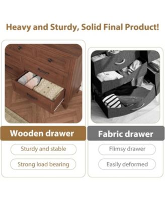 7-Drawer Brown Freestanding Dresser 54" Wide, Large Storage Closet Organizer Chest for Living Room, Entryway, Bedroom