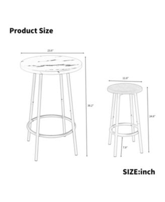 3-Piece Bar Table Set with 2 Bar Stools