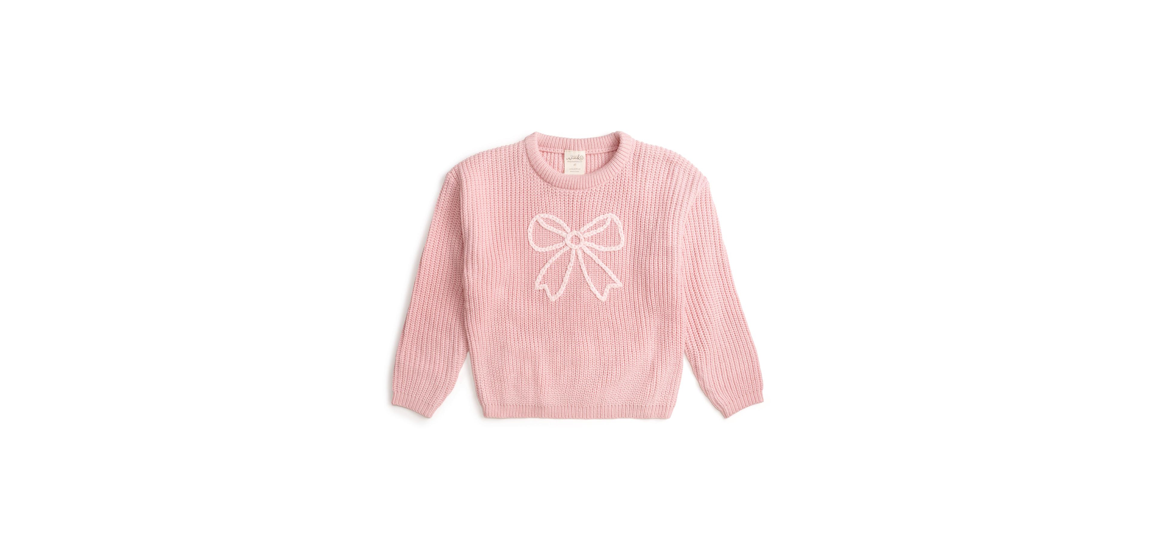 Sweet Wink Girls Coquette Bow Knit Sweater