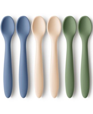 6-Pack Prep Baby Spoons, Silicone Baby Utensils for Self Feeding 6-24 Months, All Stages Baby Feeding Set, BLW Toddler Spoons