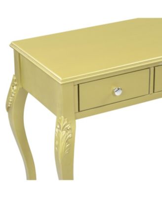 Luxury Vanity Desk with Mirror & 3 Drawers - Gold