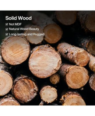 63-Inch Solid Wood Console Table, 2-Tier Farmhouse Entryway Table with Storage