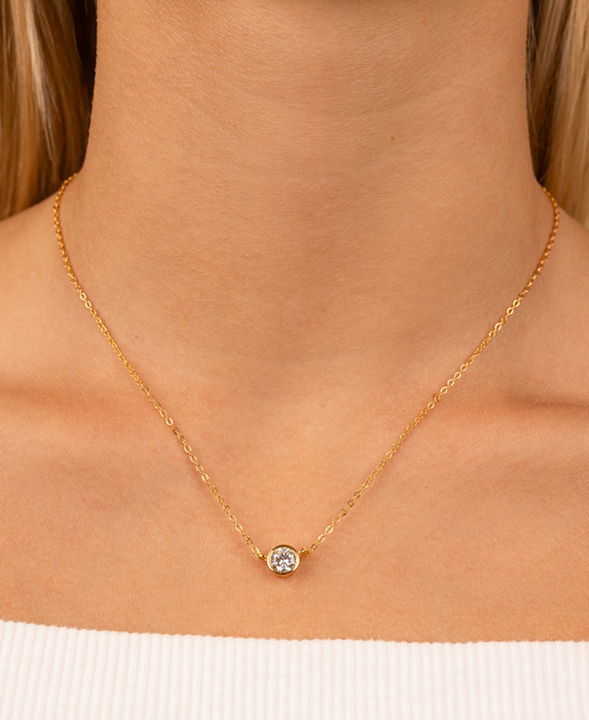 Sterling Forever Round Bezel Set Pendant