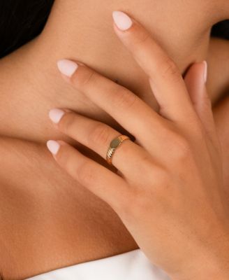 Dixie Ribbed Signet Ring