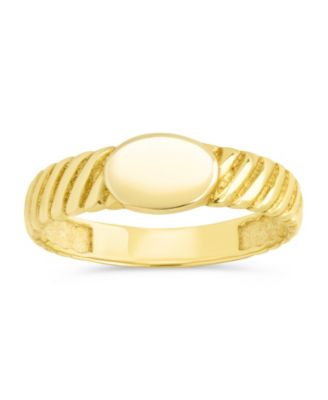 Dixie Ribbed Signet Ring