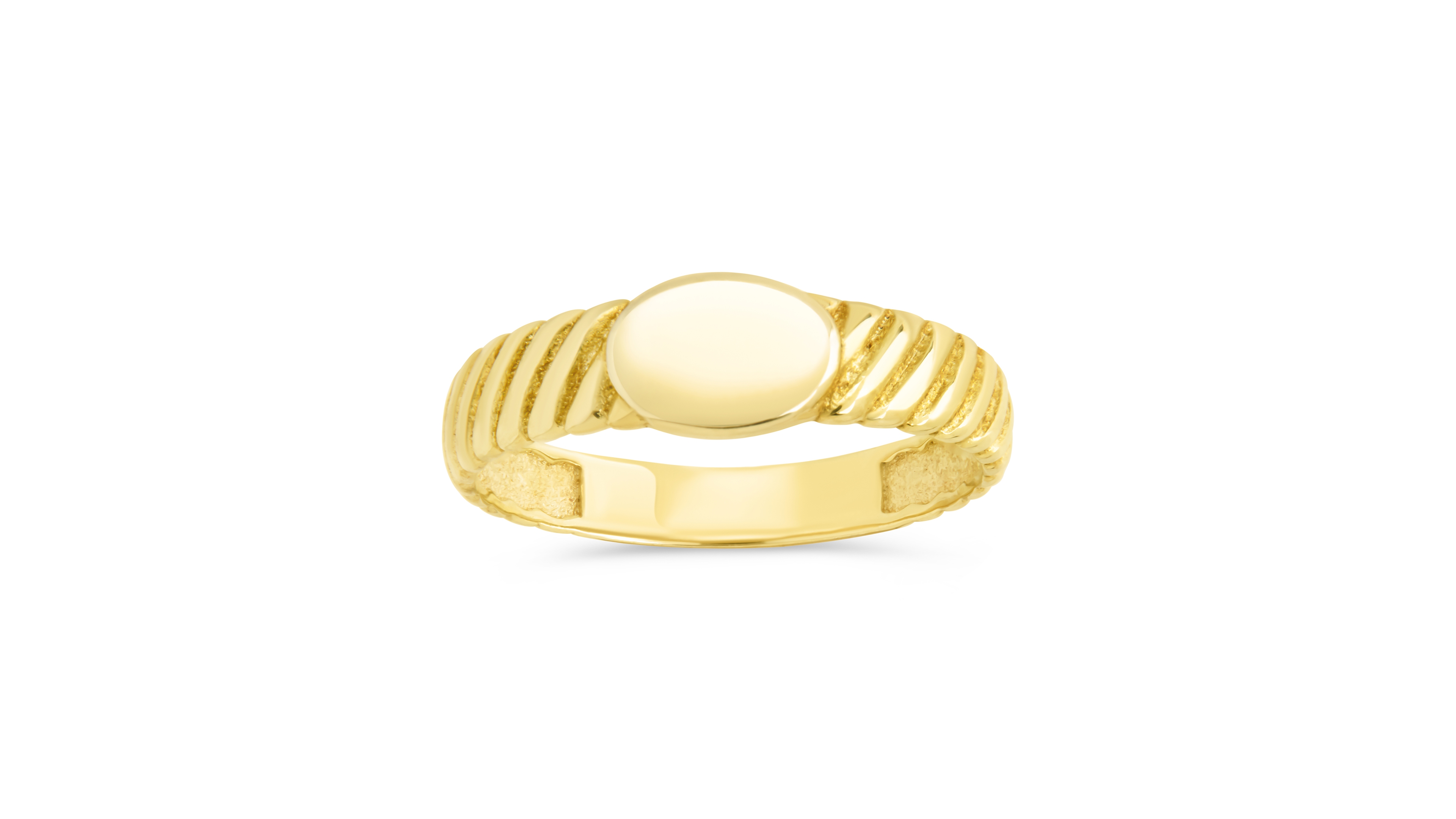 Sterling Forever Dixie Ribbed Signet Ring