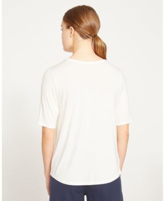 Plus Size Liquid Jersey V-Neck Stovepipe Tee