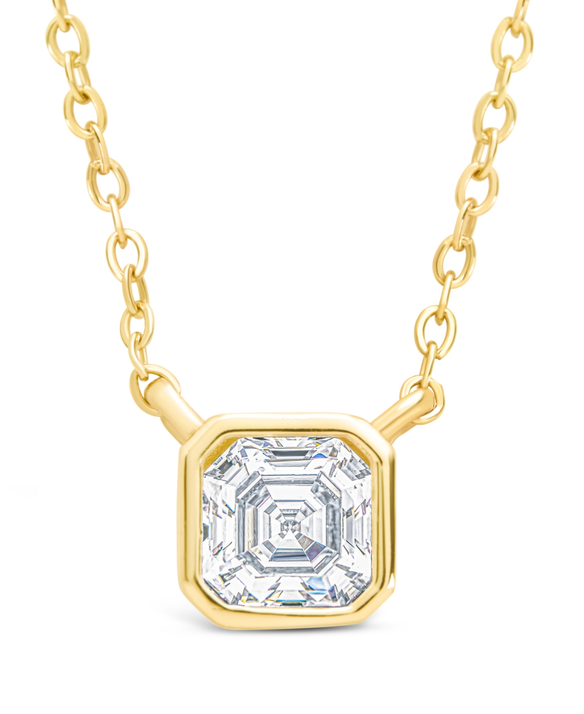 Sterling Forever Asscher Bezel Set Pendant