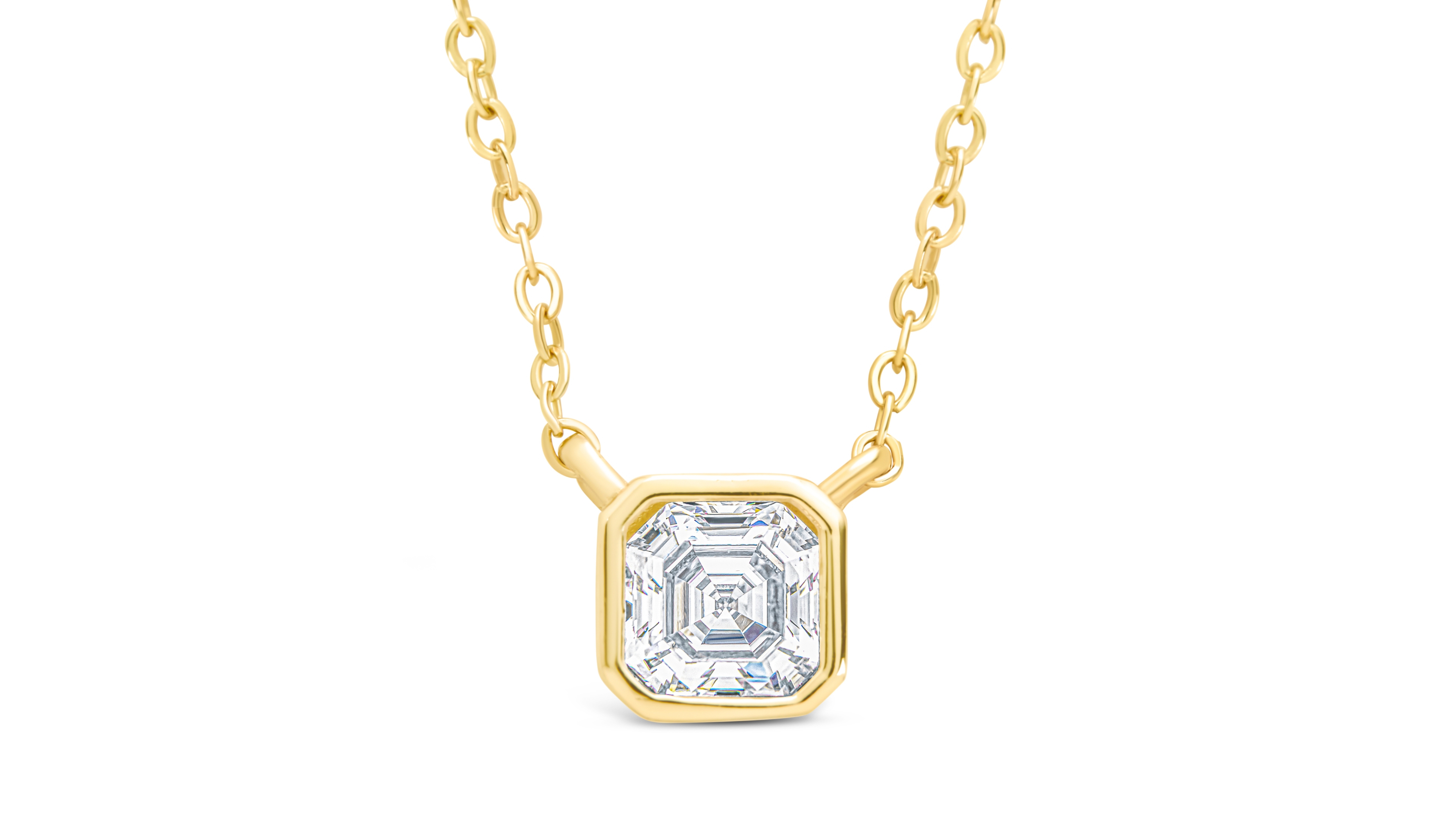 Sterling Forever Asscher Bezel Set Pendant