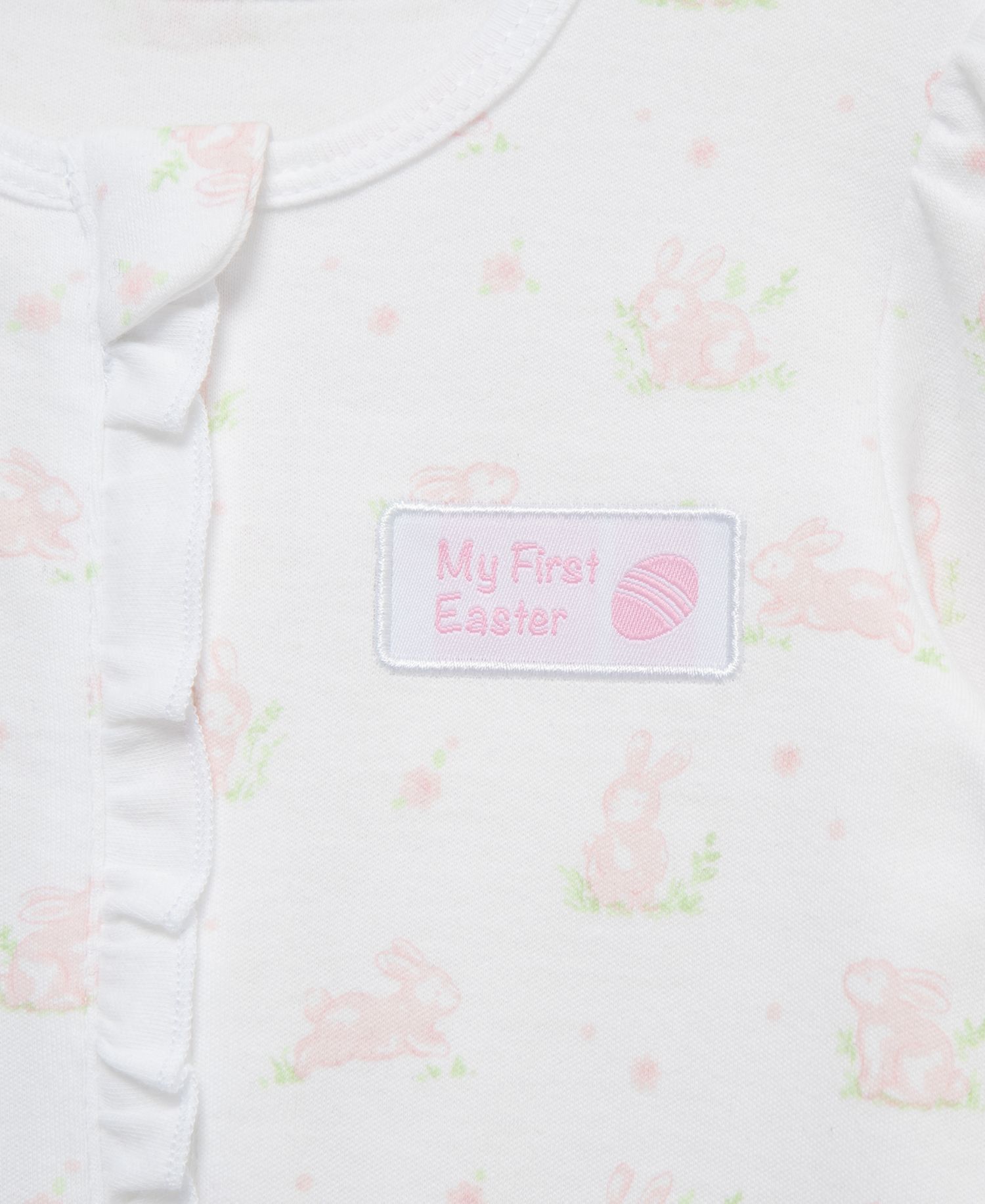 Baby Girls' My 1st Easter Round Neck Footie and Hat