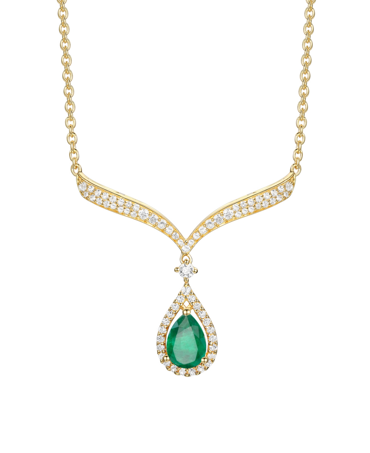 Macy's Sapphire (7/8 ct. t.w.) And Diamond (1/3 Necklace 14k White Gold (Also Available Emerald & Ruby)