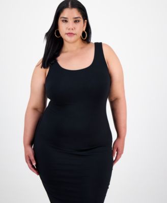 Trendy Plus Size Sleeveless Bodycon Midi Dress, Created for Macy's
