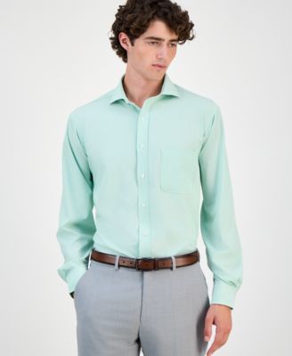 Men's Regular Fit Traveler Fine Stripe Dress Shirt, Created for Macy's 