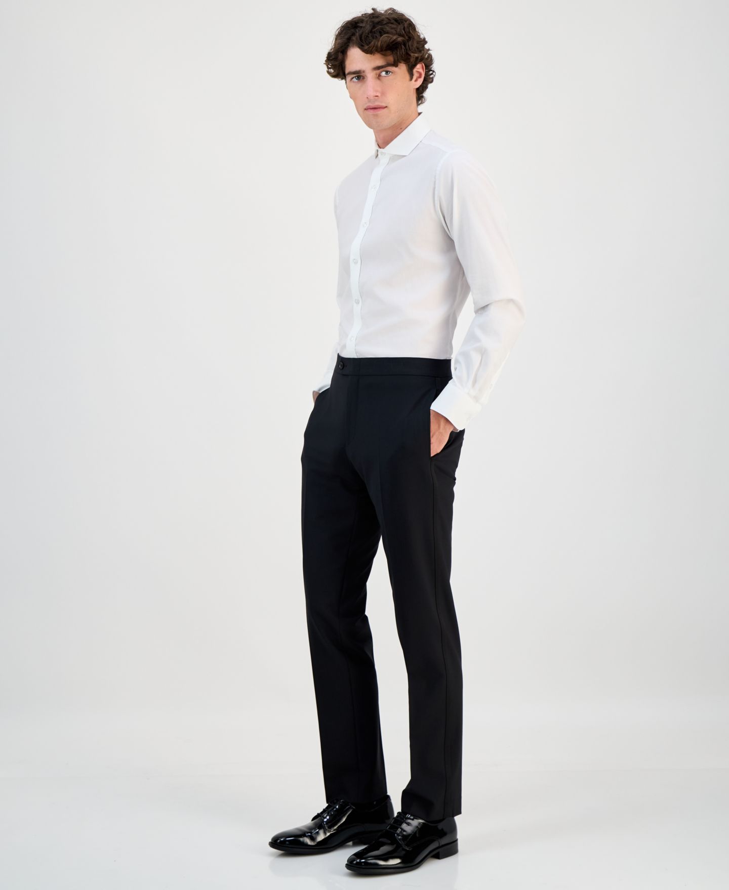 Мужские брюки Bar III Slim-Fit Tuxedo Pants Separates, цвет: Чёрный — фото 3