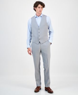 Men's Slim-Fit Sharkskin Suit Vest, Created for Macy's