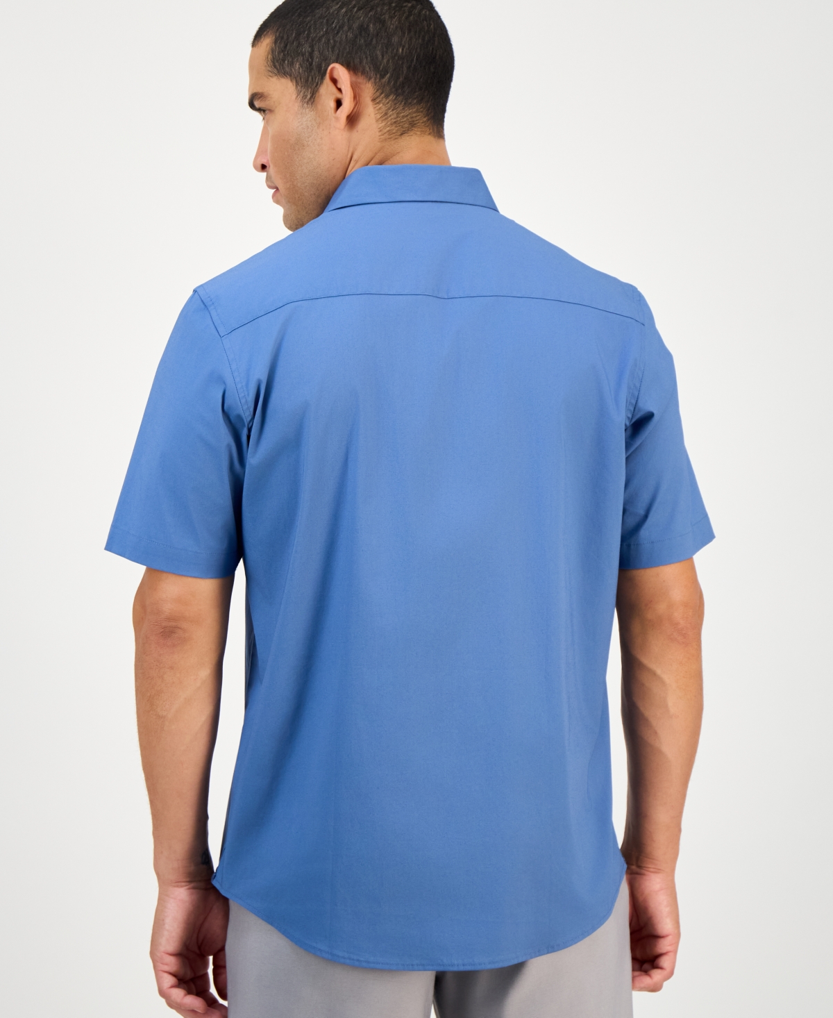 Alfani Men's Modern Classic-Fit Stretch Solid Button-Down Shirt, Created for Macy's