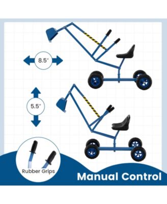 Kids Sand Digger Toy with Two-Hand Controls and Metal Shovel Arm