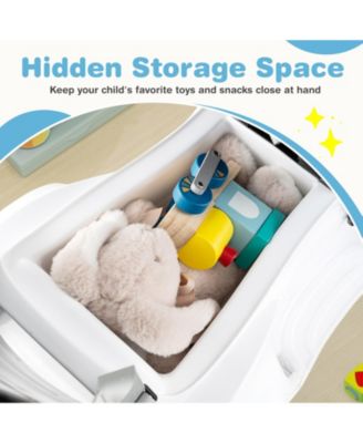 3 In 1 Toddler Push Car Ride On Toy With Adjustable Canopy Storage And Handle