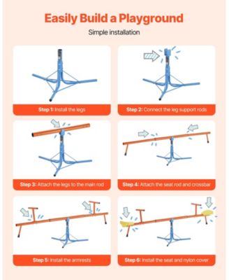 Kids Seesaw, Sit and Spin Teeter Totter with 100 lb Capacity per Seat and Support for Ages 3
