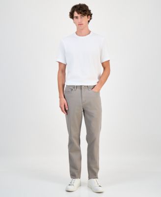 Men's Five-Pocket Straight-Fit Twill Pants, Created for Macy's 