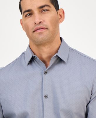 Men's Modern Classic-Fit Stretch Dot Dobby Button-Down Shirt, Created for Macy's 