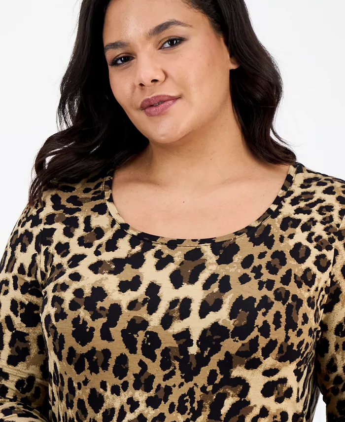 Plus Size Printed Top - thumbnail 4