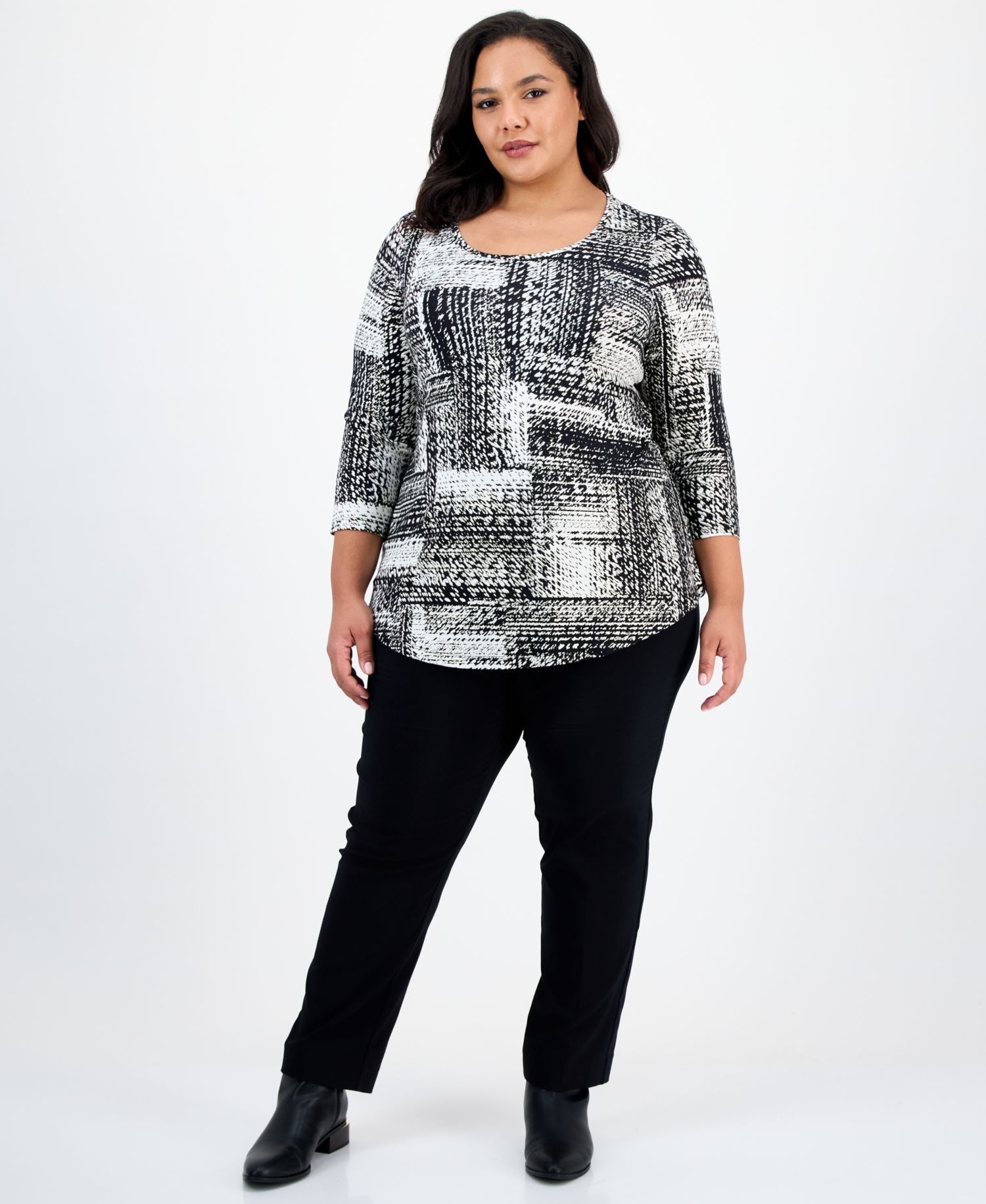 Plus Size Printed Top