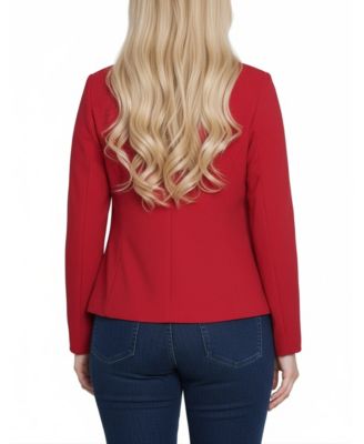Petite Cropped Long Sleeve Crepe Jacket
