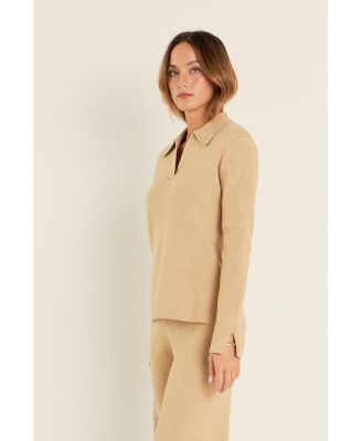 Women's Collared Knit Sweater