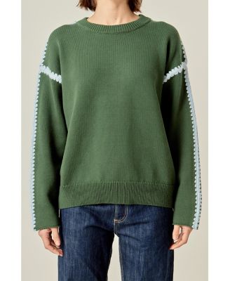 Women's Stitch Detailed Crew Neck Knit