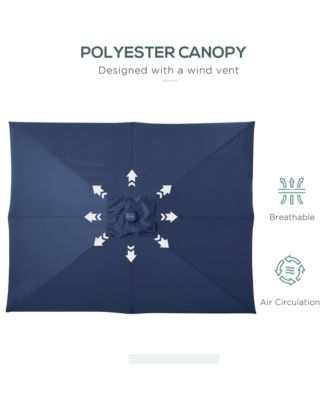 9' x 7' Solar Umbrella, Patio Umbrella with LED Lights,