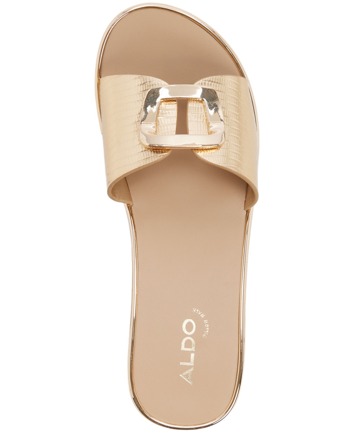 Женские сандалии ALDO Menhaden Wedge Slip-On, цвет: Золотой металлик — фото 4