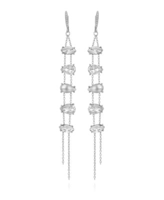 Crystal Stone Chain Drop Earrings