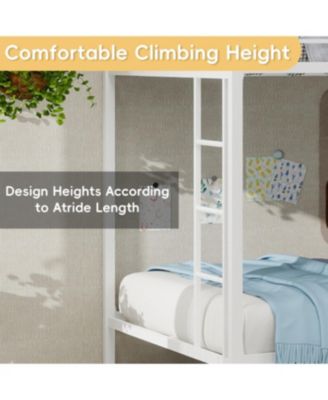 Streamdale Multi-Functional Square Tube Iron Bunk Bed, Full Over Full, White