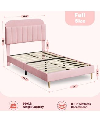 Full Bed Frame with Storage Headboard