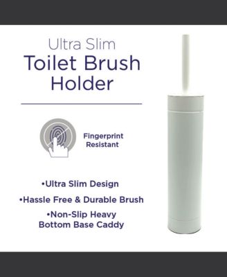 Slim Design, Stainless-Steel Holder, Fingerprint-Proof, Rust Resistant Toilet Bowl Cleaning Brush