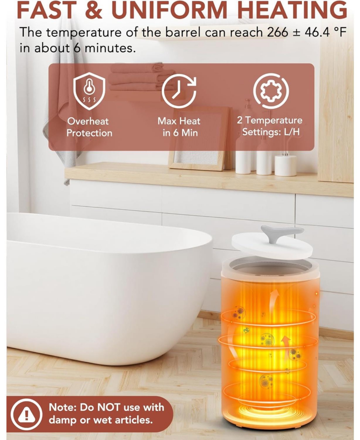 Cowsar 20L Heated Towel Bucket with Fragrance Tray