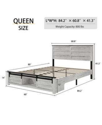 Streamdale  Furniture Queen Bed Frame Upholstered Headboard, Storage, LED, Pet Bed, Easy Assembly