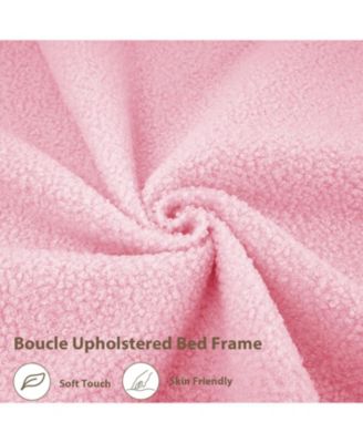 Upholstered Twin Bed Frame with Storage Headboard, Platform Bed with Drawer for Kids