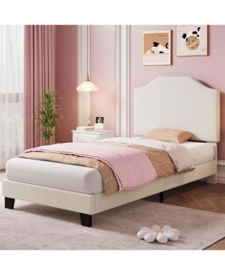 Twin Size Velvet Bed Frame, Corduroy Upholstered Twin Bed Frames Platform