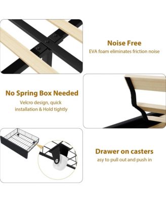 Queen Size Bed Frame with 2 Storage Drawers