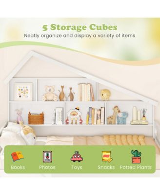 Full Size Daybed w/ Twin Size Trundle Bedside Bookshelf & Headboard